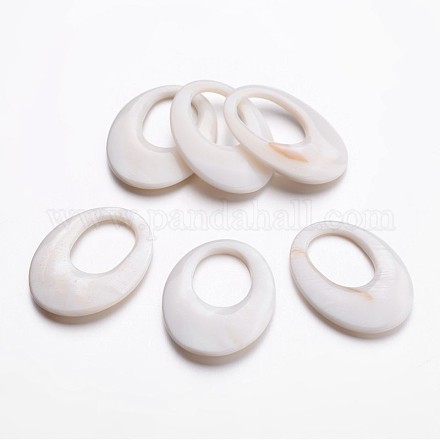 Piane pendenti shell naturali di acqua dolce ovale SHEL-L003-21-25x35-1