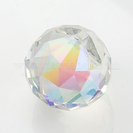 Faceted Round Glass Pendants GLAA-O008-F03-1