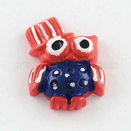 Owl Resin Cabochons CRES-R175-10-1