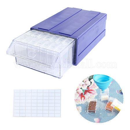 Diamond Painting Storage Stackable Bead Organizer Drawers, with 35 Slots  Rectangle Individual Containers, Silicone Funnel and Writable Stickers