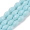 Opaque Solid Color Beads Strands, Faceted, Teardrop, Pale Turquoise, 6x4mm, Hole: 0.9mm, about 65~67pcs/strand, 15.35~16.14 inch(39~41cm)