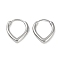 Non-Tarnish 316 Surgical Stainless Steel Hoop Earrings for Women, Stainless Steel Color, Teardrop, 18.5x15.5mm