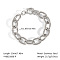 304 Stainless Steel Cable Chain Bracelets for Women, with Toggle Clasps, Stainless Steel Color, 7-1/2 inch(19cm)