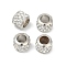 Alloy Rhinestone Clay Pave Beads, Barrel, Platinum, 8.5x7mm, Hole: 4.9mm