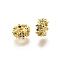 Brass Micro Pave Cubic Zirconia Beads, Flower, Rack Plating, Cadmium Free & Lead Free, Long-Lasting Plated, Golden, 6.5x3mm, Hole: 2.5mm