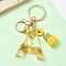 Resin & Alloy Enamel Keychain, with Alloy Clasp and Iron Rings, Letter A, 6cm, Pendant: 15~45mm