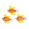 Handmade Lampwork Pendants, Fish, Gold, 27~32x35~36.5x11.5~13.5mm, Hole: 2~3mm
