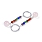 Gemstone Keychain, with Iron Rings, 95~96mm