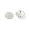 Rack Plating Brass Beads Caps, with Clear Cubic Zirconia, Long-Lasting Plated, Lead Free & Cadmium Free, Flower, Silver, 8x8x3mm, Hole: 1.2mm