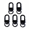 Spray Painted Eco-Friendly Alloy Swivel Snap Hooks Clasps, Cadmium Free & Nickel Free & Lead Free, Black, 33.5x12.5x5mm, Hole: 5x9mm