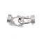 Brass Fold Over Clasps, Platinum, 19mm