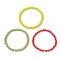 3Pcs Christmas Faceted Imitation Jade & Opaque Glass Rondelle Beaded Stretch Bracelets for Women, Mixed Color, Inner Diameter: 2 inch(5cm)