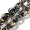 Handmade Dichroic Foil Glass Beads Strands, Heart, Black, 11.5~13x12~13x8.5~10mm, Hole: 1.5mm, about 33pcs/strand, 15.08''(38.3cm)