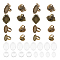 DIY Blank Dome Finger Ring Making Kit, Including Bird & Tortoise & Flower Adjustable Zinc Alloy Bezel Cup Ring Settings, Glass Cabochons, Antique Bronze, 32Pcs/box