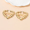 Alloy Hoop Earrings, Heart, Golden, Virgo, 60x53mm
