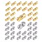 100 Sets 2 Colors Brass Screw Clasps for Necklaces, Barrel, Platinum & Golden, 11x5mm, Hole: 1mm