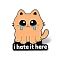 I Hate It Here Crying Cat Enamel Pins, Black Alloy Lapel Pin Backs for Backpack Clothes, Sandy Brown, 33.5x30mm