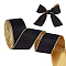 10 Yards Polyester & Cotton Ribbons, Garment Accessories, for Bouquet Decoration, Bowknot Making, Gold, 2-1/2 inch(65mm)