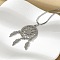 Bohemian 201 Stainless Steel Snowflake Woven Web/Net with Feather Pendant Necklaces, Stainless Steel Color, 21.42 inch(54.4cm)