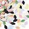 2-Hole Glass Buttons, Rhombus, Mixed Color, 15x9x3mm, Hole: 1.6mm