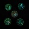 Luminous Printed Acrylic Beads, Round with Butterfly, with Glitter Powder, Glow in the Dark, Mixed Color, 15.5x15mm, Hole: 2.8mm