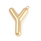 304 Stainless Steel Pendants, Ion Plating(IP), Letter Charm, Letter Y, 37.5x24x7mm, hole: 2.1mm