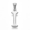 Non-Tarnish 304 Stainless Steel Pendants, Stainless Steel Color, Initial Letter.I, 21x7x1.8mm, Hole: 3x7mm