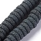 Natural Lava Rock Beads Strands, Dyed, Flat Round/Disc, Slate Gray, 15~16x5~6mm, Hole: 2mm, about 34 pcs/Strand, 7.80''(19.8 cm)