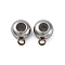 201 Stainless Steel Tube Bails, with Silicone Seal Ring, Flat Round, Stainless Steel Color, 11x8x4mm, Hole: 2mm