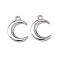 Alloy Pendants, Moon Charms, Platinum, 21.5x15.5x2mm, Hole: 2mm
