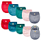 10Pcs 10 Styles Velvet Jewelry Storage Pouches, Oval Jewelry Bags with Golden Tone Snap Fastener, for Earring, Rings Storage, Mixed Color, 8.3~9.8x7.7~9x0.8cm, 1pc/style