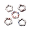 Flower Hollow Glazed Porcelain Bead Frame, Floral Ceramic Beads, WhiteSmoke, 15.5x16x5mm, Hole: 2.5mm