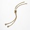 Brass Chain Bracelet Making, with Cubic Zirconia, Slider Bracelets Making, Golden, 5 inch(126mm)x1mm, Hole: 2mm