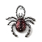 Alloy Enamel Gothic Style Pendants, Gunmetal, Dark Red, Spider, 41x38x7mm, Hole: 12x8mm