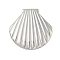 304 Stainless Steel Pendants, Shell Shape Charms, Anti-Tarnish, Stainless Steel Color, 34.5x35x6mm, Hole: 5.5x3mm