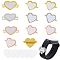 12 Bags 3 Colors Alloy Heat Transfer Watch Band Accessories, with Finding Sheet, Heart, 18x25x6mm, Inner Diameter: 22.5x3.5mm, 4 bags/color