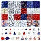 DIY Independence Day Jewelry Making Findings Kits, including Alloy Enamel Pendants, Wood & Acrylic & Glass & Plastic Beads, Mixed Color, 16x15.5x1.5mm, Hole: 2mm