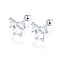 S925 Sterling Silver Bowknot Stud Earrings, with Clear Cubic Zirconia, Silver, 4.8x6.2mm