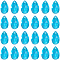 40Pcs Faceted Teardrop Glass Pendants, Deep Sky Blue, 22x13x7mm, Hole: 1mm