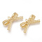 Brass Charms, Real 18K Gold Plated, Bowknot, 12.5x22.5x3.5mm, Hole: 1mm