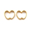 Brass Frames, Real 18K Gold Plated , Heart, 9.5x2.5mm, Hole: 1mm, 4.5x8.5mm inner diameter