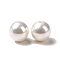 ABS Plastic Beads, Imitation Shell & Pearl, Half Drilled, Round, White, 12mm, Hole: 1.2mm