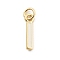 Rack Plating Brass Pendants, with Enamel and Jump Ring, Cadmium Free & Lead Free, Long-Lasting Plated, Real 18K Gold Plated, Letter, Letter I, 12x2x1mm, Hole: 2.5mm