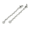 Brass Ends with Chains, Flat Round with Human, Platinum, 72mm, Hole: 2.5mm