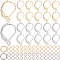 80Pcs 2 Color 304 Stainless Steel Leverback Earring Findings, with Loop and 100Pcs Open Jump Rings, Real 24K Gold Plated & Stainless Steel Color, 15x10x2mm, Hole: 1.4~1.5mm, Pin: 1x0.8mm, 40Pcs/color