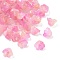 Transparent Glass Beads Caps, with Glitter Powder, Hot Pink, 12x8mm, Hole: 1.4mm, 1250pcs/1000g