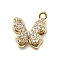 Brass Micro Pave Cubic Zirconia Pendants, Butterfly, Long-Lasting Plated, Nickel Free, Real 18K Gold Plated, 11.5x10.5x3.5mm, Hole: 1.2mm
