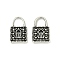 Alloy Pendants, Cadmium Free & Lead Free, Padlock, Antique Silver, 13x8x2mm, Hole: 2mm
