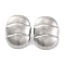 Non-Tarnish 304 Stainless Steel Stud Earrings for Women, Oval, Stainless Steel Color, 25.5x19.5mm