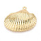 Alloy Pendants, Shell Shape, Golden, 27.5x33x7.5mm, Hole: 1.8mm